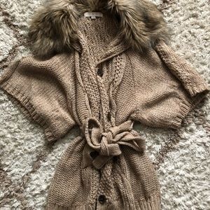 Fur tan sweater by Loft